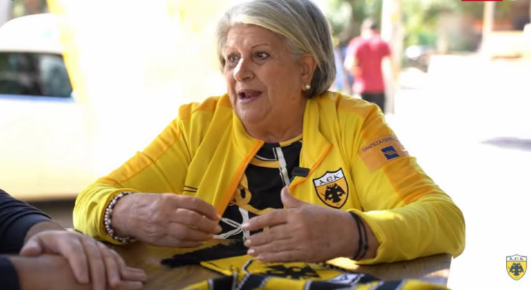 Η «γιαγιά» με το καπνογόνο αποκαλύπτεται: «Η ΑΕΚ είναι αγάπη, έρωτας, καψούρα» (video)